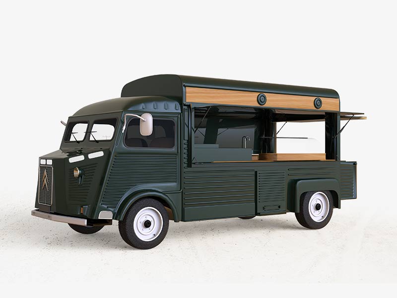 Classic Citroen commercial coffee food truck cart